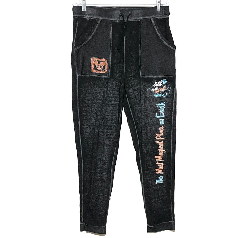 Disney Parks Light Weight Sweatpants Joggers Mickey Minnie Magical Place Women L